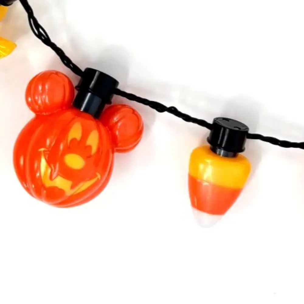 Disney Parks Light-Up Glow Necklace 2020 Halloween Mickey Pumpkins & Candy NWT